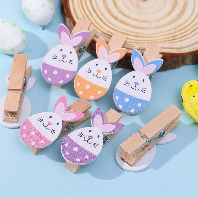 50/10Pcs Easter Crafts Bunny Clothespins for Crafts Photo Clip  Postcard Paper Pegs Home Bedroom Decoration Rabbit Accessories