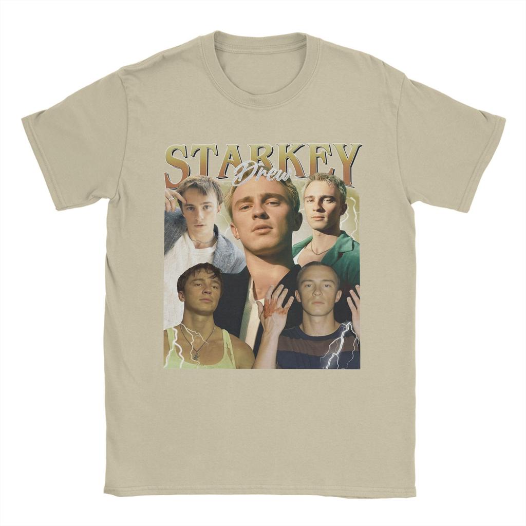 Vintage Drew Starkey T Shirt Men Cotton Funny T-Shirts O Neck Tee Shirt Short Sleeve Clothes Printed