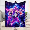 1pc K-Pop Coloring Book Blanket Comfortable Soft Lightweight Multi Seasonal Blanket for Travel Camping Picnics Sofa Office Bedroom Gift Friends