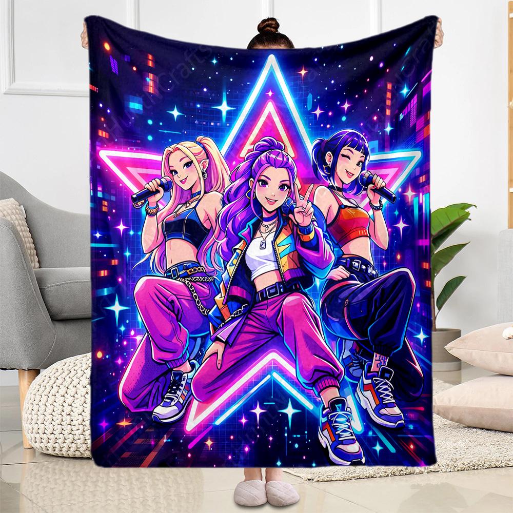 1pc K-Pop Coloring Book Blanket Comfortable Soft Lightweight Multi Seasonal Blanket for Travel Camping Picnics Sofa Office Bedroom Gift Friends