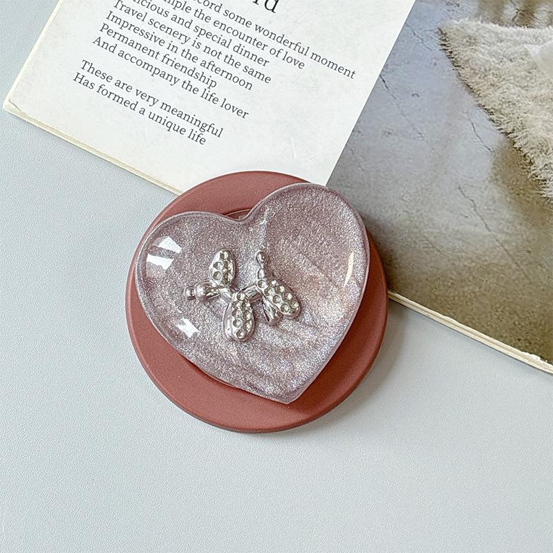Rhinestone Puppy Solid Color Love Glitter Mobile Phone Airbag Holder Wind Magnetic Paste Ring