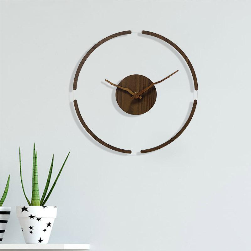 DIY Handmade Dried Flower Embossed Wall Clock with Wood Grain Border