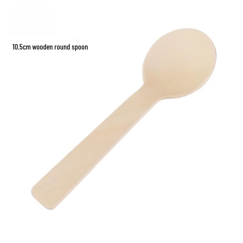 Yingtang 10.5cm Disposable Wooden Dessert Spoons (100-pack)