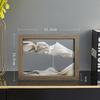 Moving Sand Art 3D Sandscape Quicksand Liquid Hourglass Rotatable Wooden Frame Flowing Sand Painting Office Home Decor Gifts