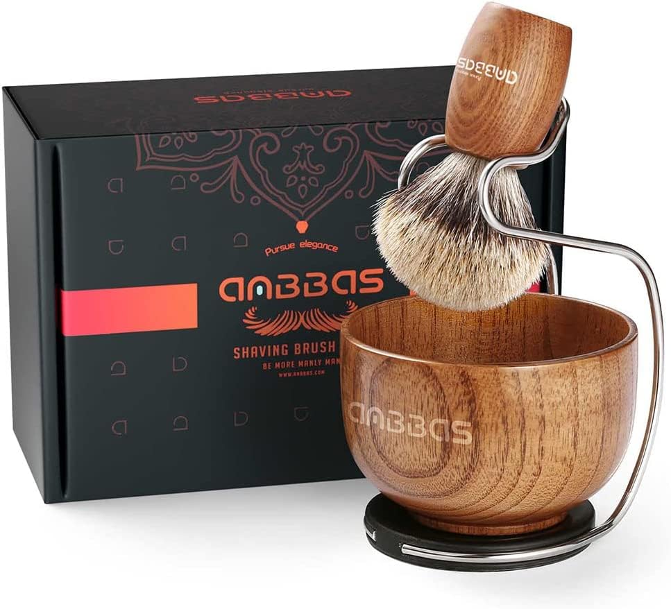 Shaping Brush Beard and Stainless Steel Razor Stand Perfect Gift for or Boyfriend Set, Brush, - Father's Day, Husband,