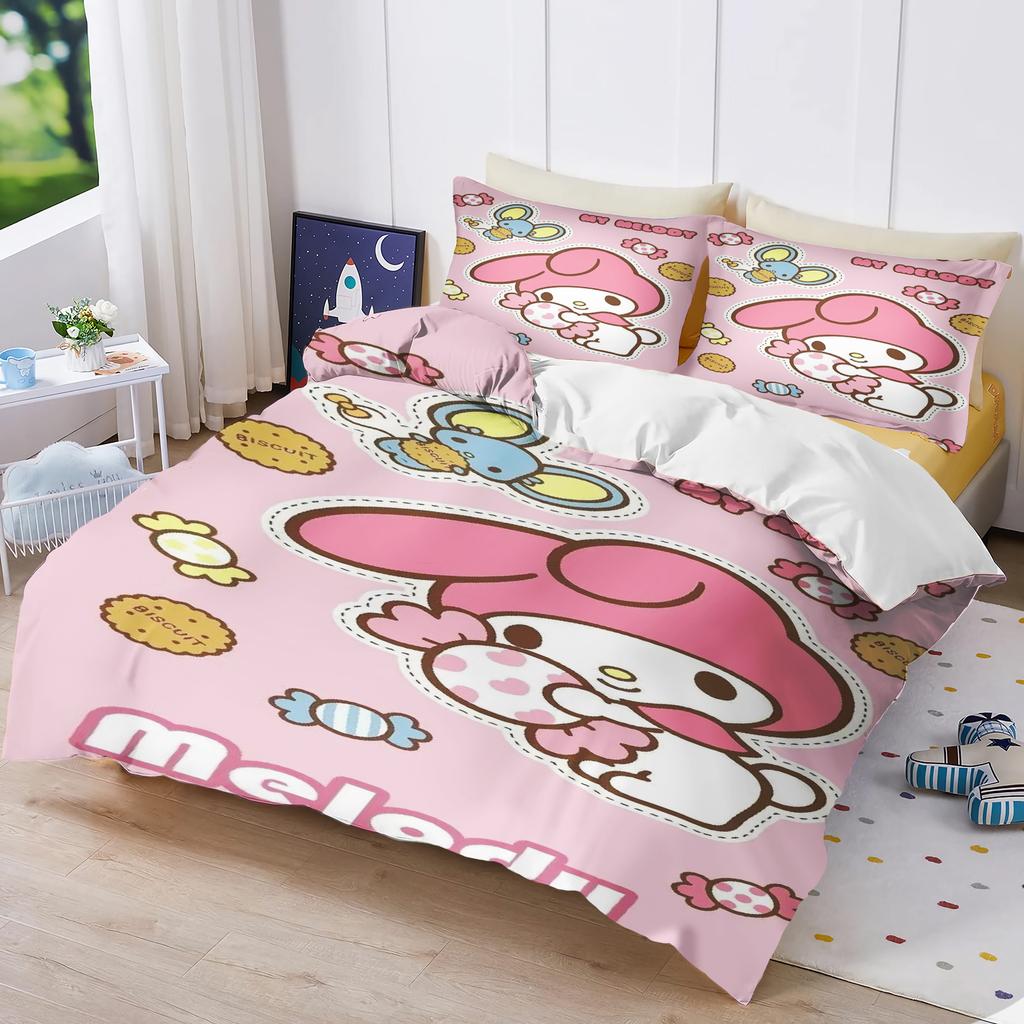 My Melody 3-Piece 1 Quilt Cover One Piece Bedding Set Comforte Luxus Exquisite Birthday Gift Polyester Home Decor