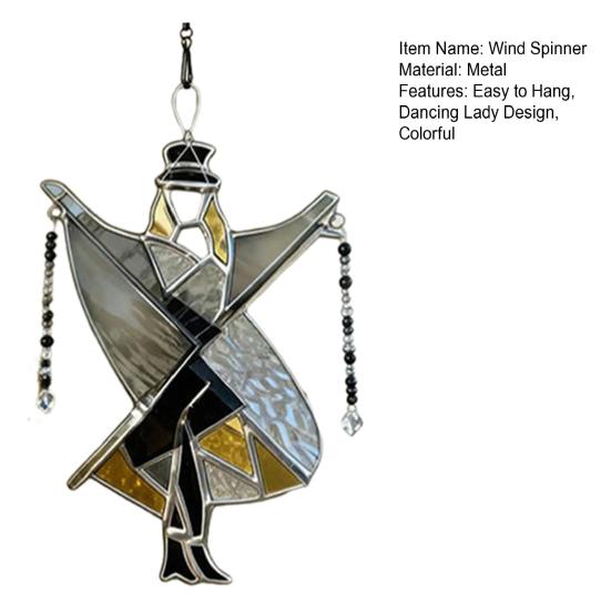 Dansande Dam Snurra Fönsterhänge i Färgstarkt Glasstil Hängande Vindspel för Fönster Trädgård Veranda Balkong Dekoration