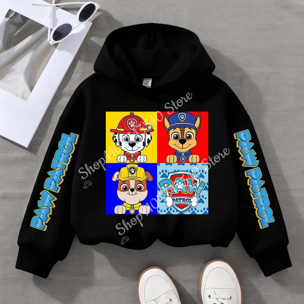 Paw Patrols Sweatshirt Chase Skye Anime Cartoon Print Cotton Fashion Casual Sports Thin Tops Spring Autumn Kids Clothes Gifts