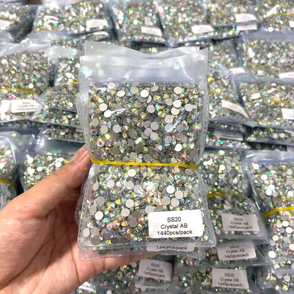 Rhinestone Hot Sale Crystal DIY High Grade Glass Stone Non Hotfix Flatback With New Package for Nails Art Formal 1 Bag