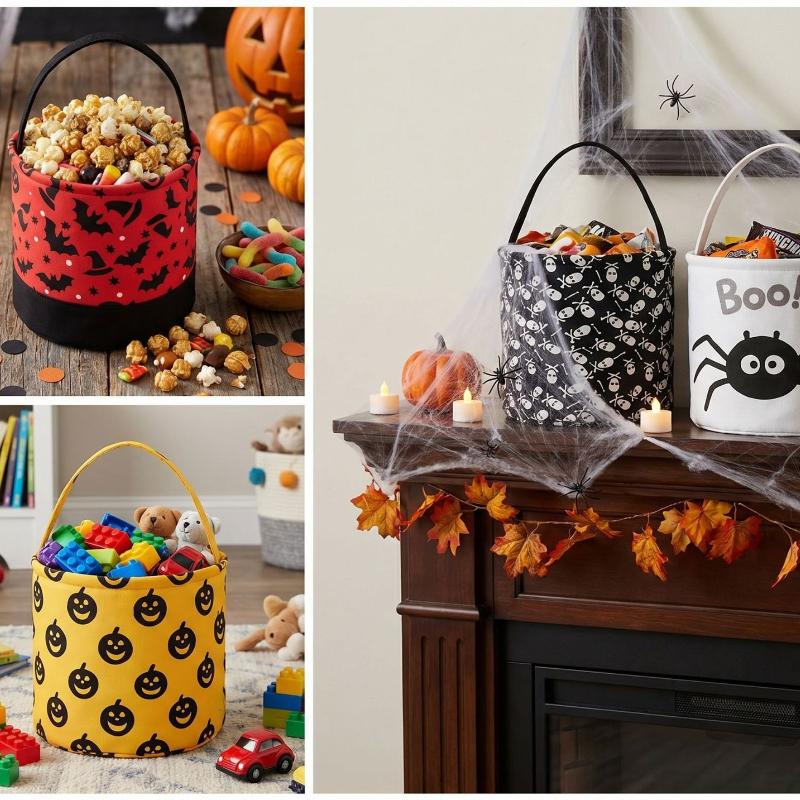 Halloween Party Decorations, Printed Canvas Bags, Pumpkin Bags, Candy Baskets, Pumpkin Halloween Baskets
