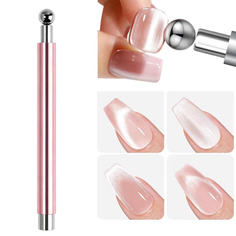 6Pcs Cat Eye Nail Magnet Tool Set, French Tips Cat Eye Heart Magnets Nail Magnet Stick Cat Eye Gel Polish Magnets Tools Manicure