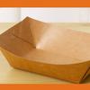 Disposable Paper Plates PE Coated Oil Proof Film Barbecue Plate Burger French Fries Grilled Skewers Hot Dogs Boat Shaped Tray Pack Tableware