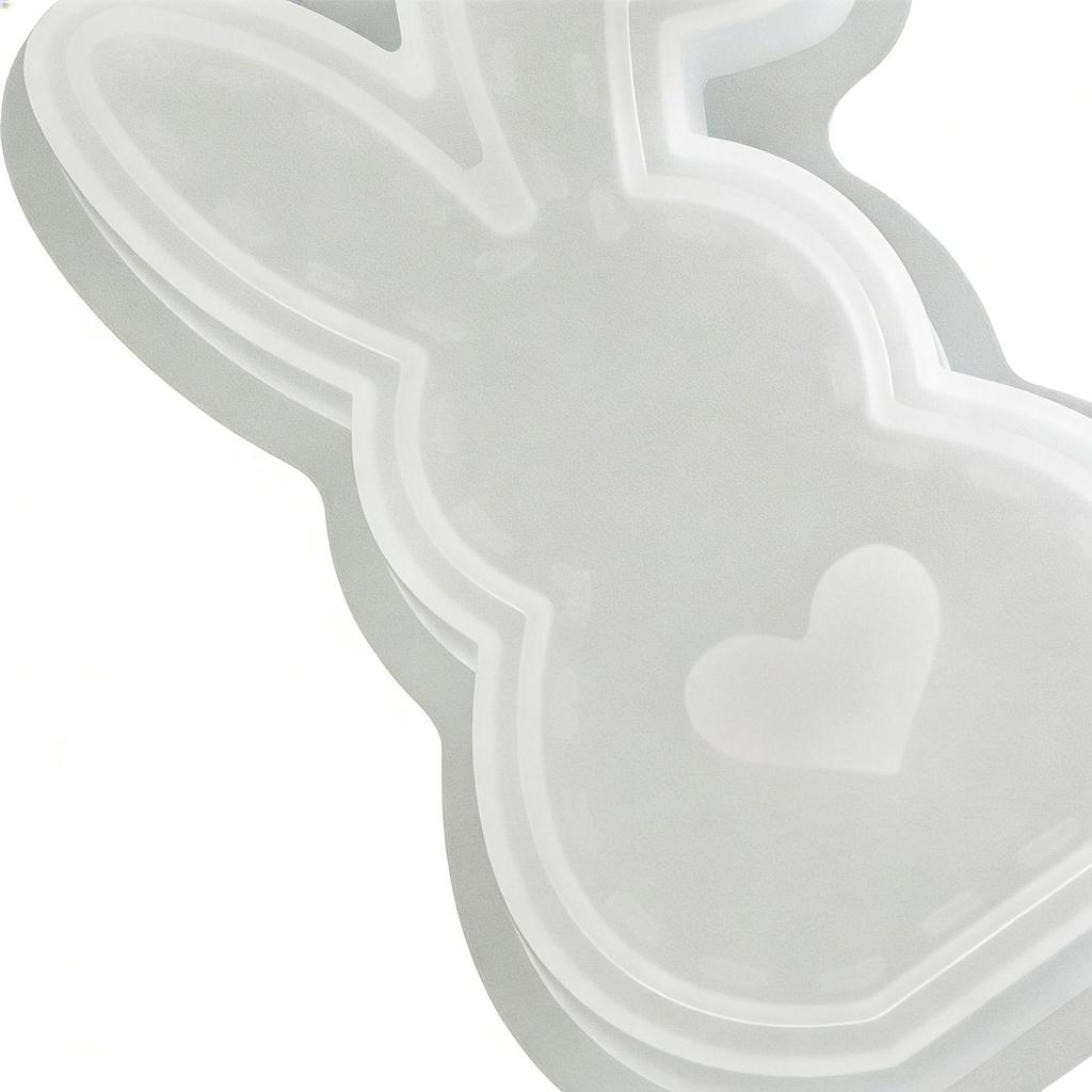 Silicone Molds For Candles Bunny Cement Ornaments Craft Hollow Heart Resin Casting Mold For Table Centerpiece Dinner Wedding