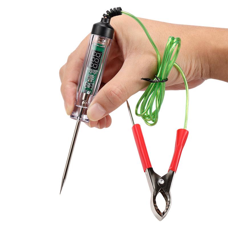 Dual Display Voltage Tester 3.5-36V for Cars, Motorcycles, and More with Piercing Needle