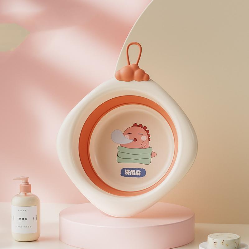 Foldable Washbasin for Children Portable Washbasin for Newborns Baby Thickened Plastic Basin Small Baby Basin for Domestic Use
