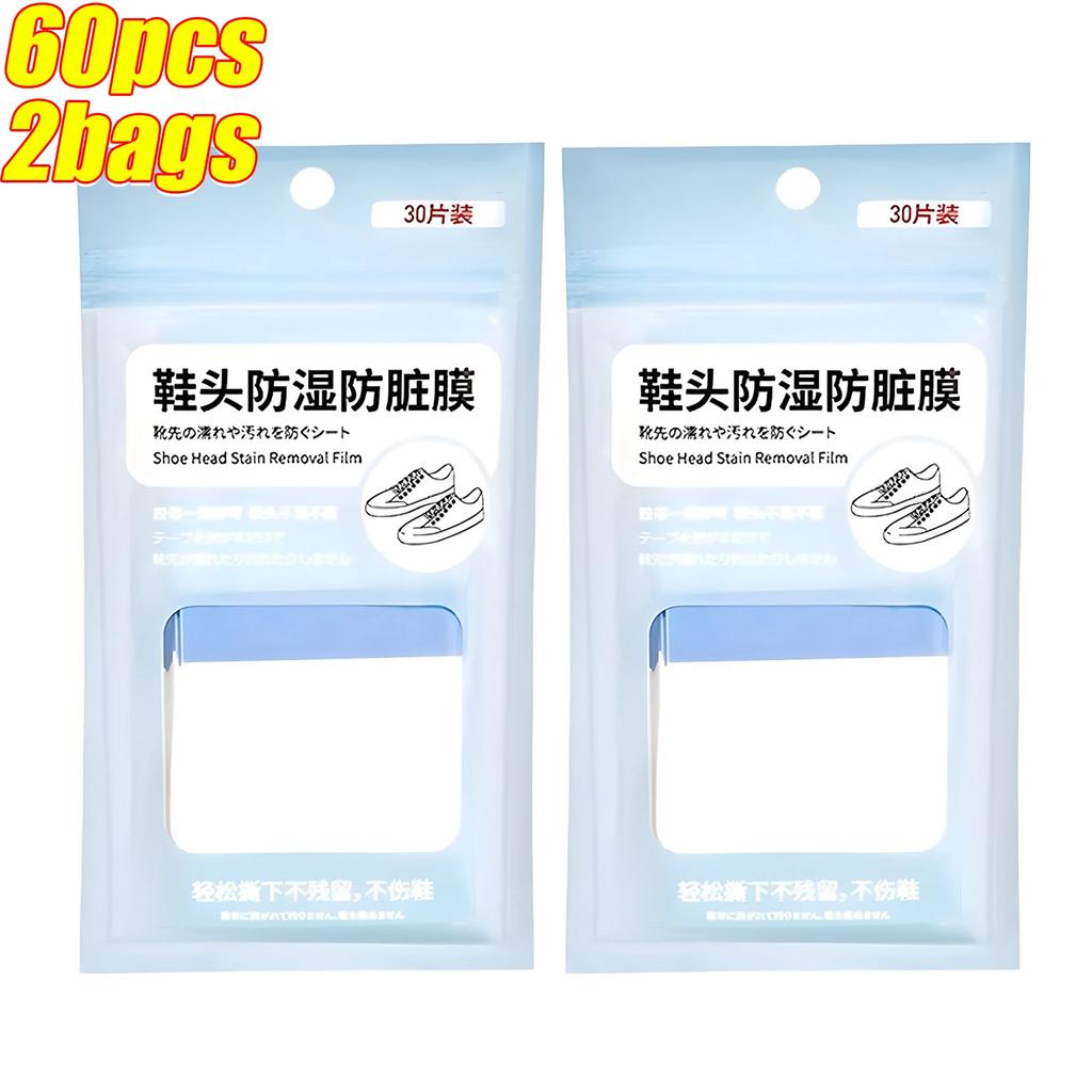30/60pcs Transparent Anti-dirt Shoe Head Sticker - Portable Rainy Day Waterproof Film To Keep Shoes Clean
