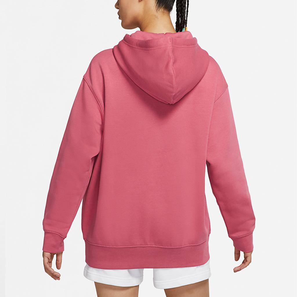Nike Sports Casual Pullover Fleece Hoodie Women Tops Rose-Red DJ7669-622