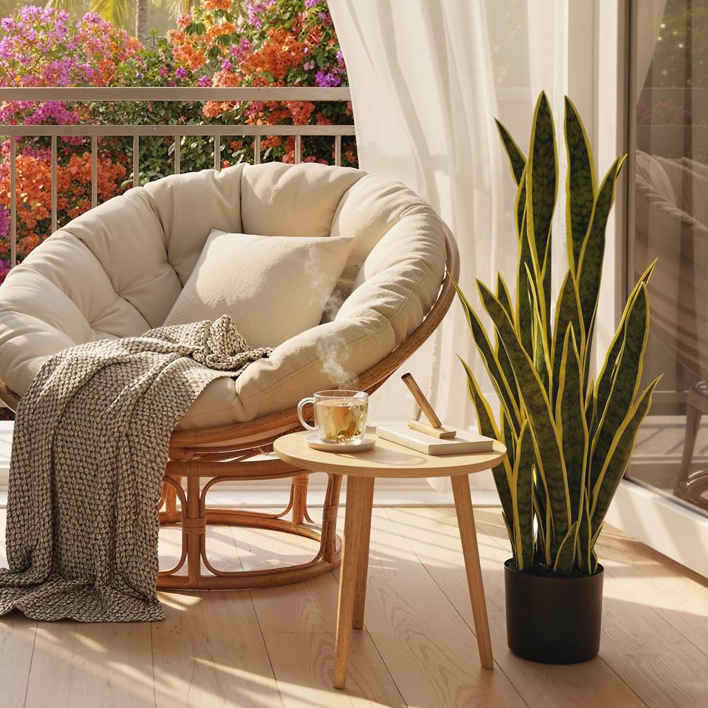 Artificial Sansevieria in Pot for Outdoors and Indoors with 21 Bendable Leaves, diameter 20x90 cm