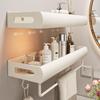 Moderne Stahl-Badezimmer-Wandregal mit abnehmbaren Haken für Dusch- und Toilettenaufbewahrung