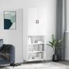 Vidaxl Display Cabinet, White, 69.5X34X180 Cm, Wood-Based Material