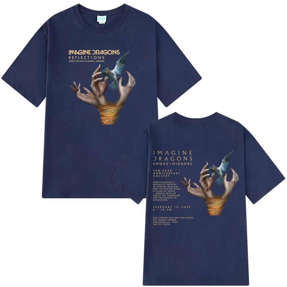 Imagine Dragons Band Reflections From The Vault of Smoke Mirrors 2025 T Shirts Men's Women Clothing Hip-hop Tees Loose T-shirts