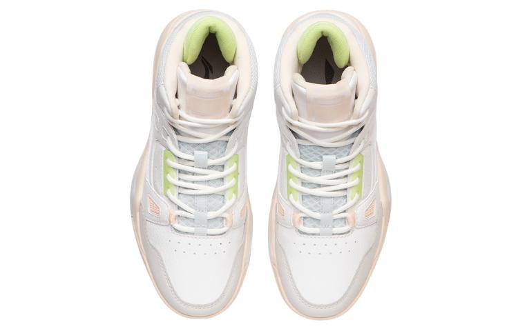 Li Ning Cushioning Slip Resistant Abrasion Resistant Breathable Lightweight Mid top Vintage Basketball Shoes Women's AGBR084-1