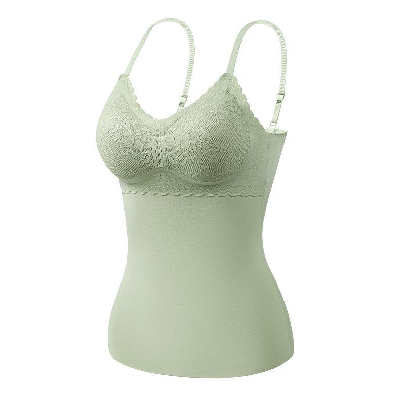 

Женский двухсторонний бархатный жилет-комбинезон с нагрудными накладками, подкладкой из шелкового кашемира и бесшовным кружевным термобельем XL [120-140 catties] зелёный