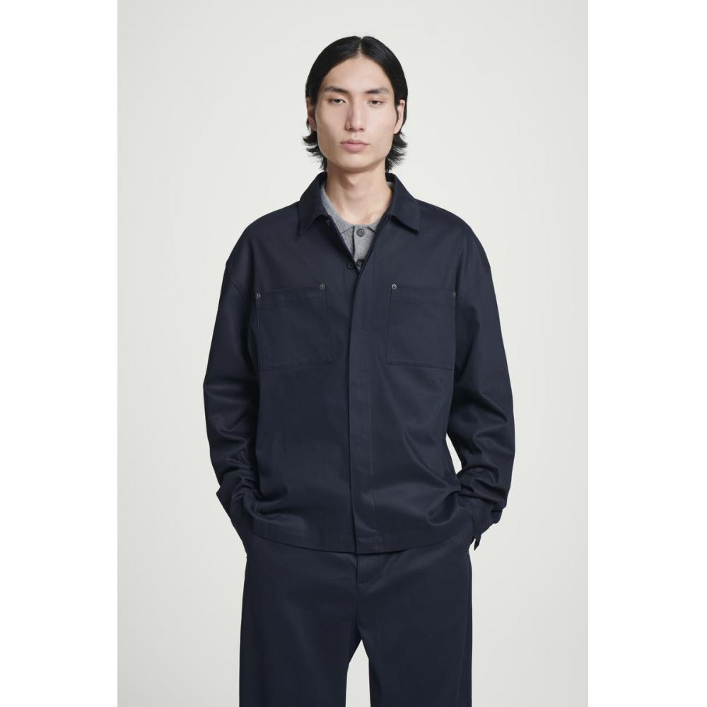 

Cos Japan Oversized Twill Utility Shirt navy/S