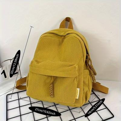 Corduroy Small Backpack  Casual Travel Backpack  Simple Fashion Backpack