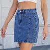 Women's Wash Fashion Split Denim Wrap Hip Skirt