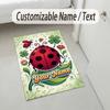 Floral Garden Theme Crystal Velvet Rug Personalized Custom Name Text Soft Floor Mat Home Decor