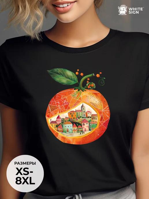 Oversized summer T-shirt with Orange City print 3XL