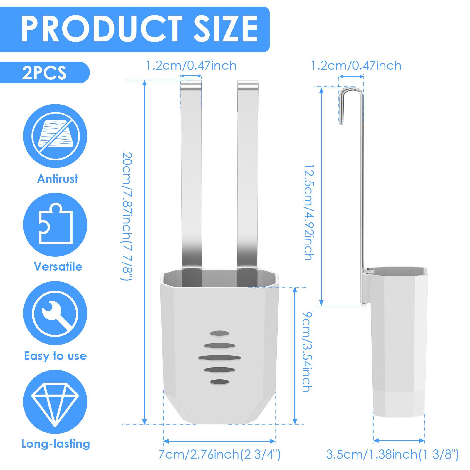 2Pcs Toilet Tank Cleaning Tablet Holder Hanging Toilet Tank Bleach Tablet Bracket Tank Caddy Bathroom Cleaning Accessories