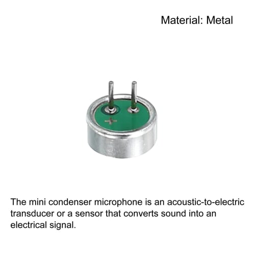 uxcell Cylindrical Condenser Microphone Pickup with 2-Pin Connector for Microphone Transmitter Repair, Green, Pack of 4