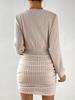 Abito Bodycon a Manica Lunga Girocollo in Ecopelliccia da Donna Autunno Inverno Nuovo