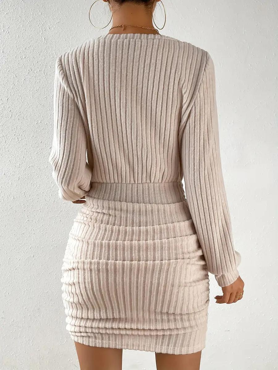 

Fall Winter New Women s Faux Fur Crew Neck Long Sleeve Bodycon Dress XL абрикосовий