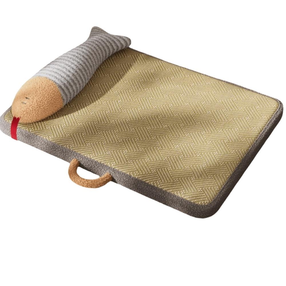 Breathable Pet Cooling Mat Fish Shaped Pillow Cat Sleeping Pad Comfortable Dog Floor Mat  Crate Mat