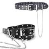 Women Gothic Punk Waist Belt Alloy Chain Design Silver Pin Buckle White Black Blue Waistband Jeans Skirt Waist Belt Girls Gift