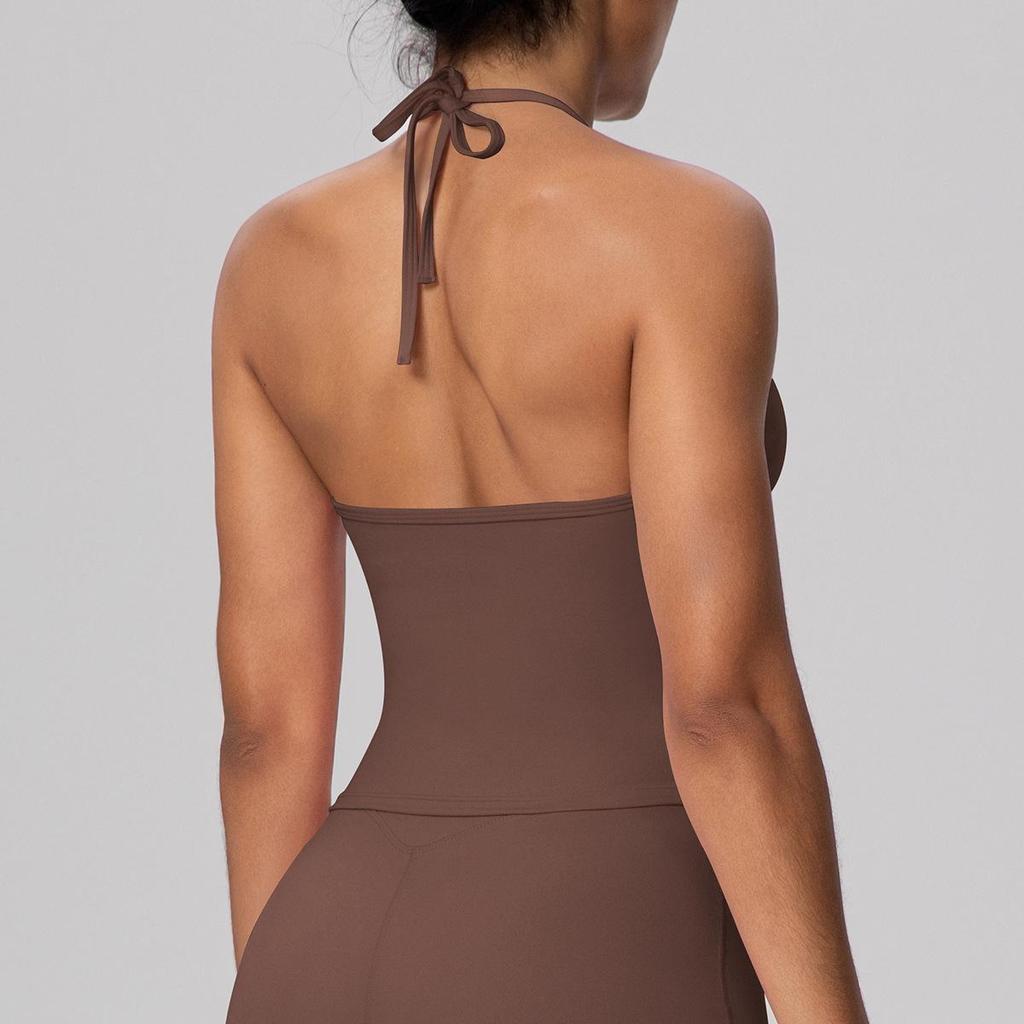 European & American High-Elastic Lace-up Backless Sports Bra for Training & Yoga