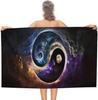 Yin Yang Plum Blossom Oversize Beach Towel Absorbent Quick Dry Blanket Sand Free Accessory for Pool Travel Yoga Picnic Sport