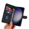 For Samsung Galaxy S24+/Galaxy S25+ Wallet Case Leather Phone Cover Stand with Curved Line Design