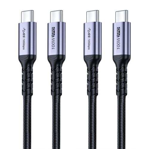 

3m USB C 3.1 2nd Generation Cable 2 Pack, SUMPK 100W Fast Charge 10Gbps Fast Transmission Cable, 4K 60Hz Video Output PD Line for Display, Thunderbolt