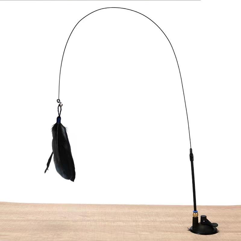 

Long Suction Cup Pole Exciting Playtime Adventures Ultimate Cat Toy Interactive Bell Feather Wand Cat Teaser Toy