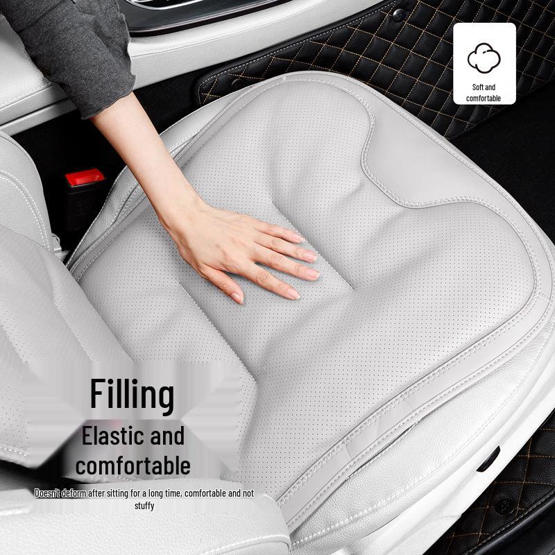 Universal Ventilated Car Seat Cushion for BMW, Mercedes-Benz & Xiaomi - Four Seasons, Lumbar Support, Rear Integrated, Single Driver Seat.