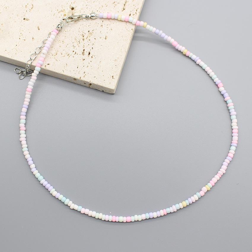 Simple Seed Beads Choker  Women Korean Fashion Charm Colorful Handmade Boho Collar Chain Neck Necklace Femme Jewelry  Gift