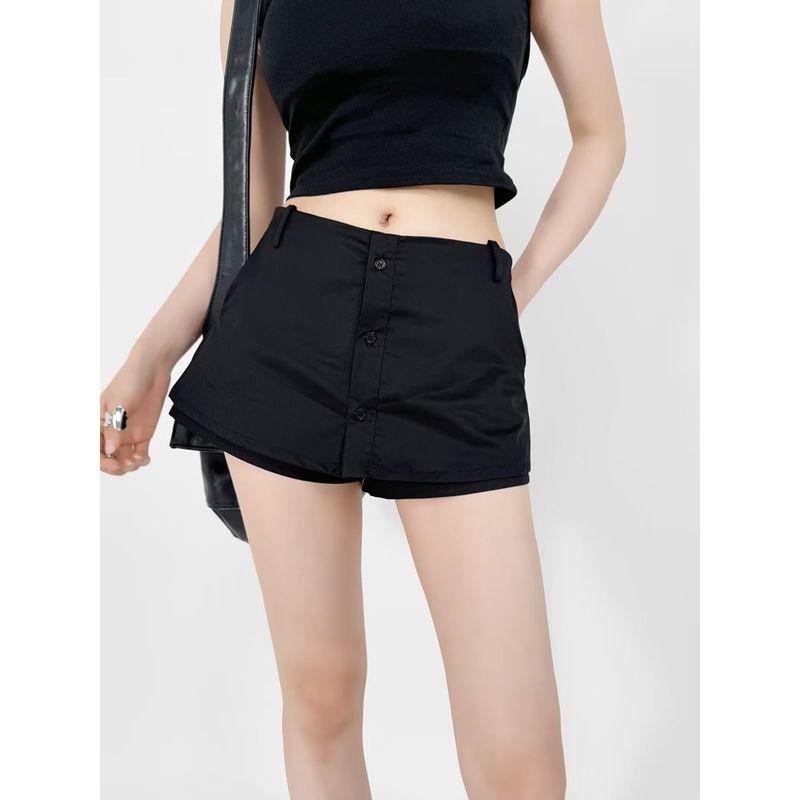 Za2024 Summer New Product Women's Clothes Fashion Style Refined Stylish and Versatile Solid Color Low Waist Slimming A- line Skirt Culottes