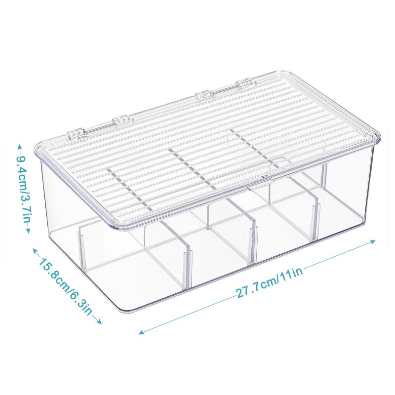 

Прозрачный органайзер с крышкой 8 частей для кухни йогурт закуски чайные пакетики прозрачный холодильник коробка для хранения с откидной крышкой