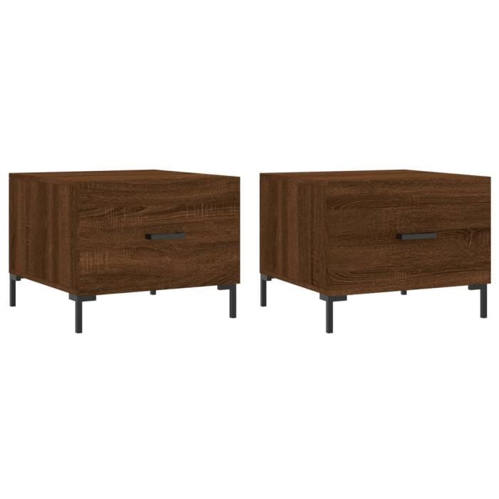VidaXL Coffee Tables 2 Pcs Brown Oak 50x50x40 Cm Engineered Wood 829411