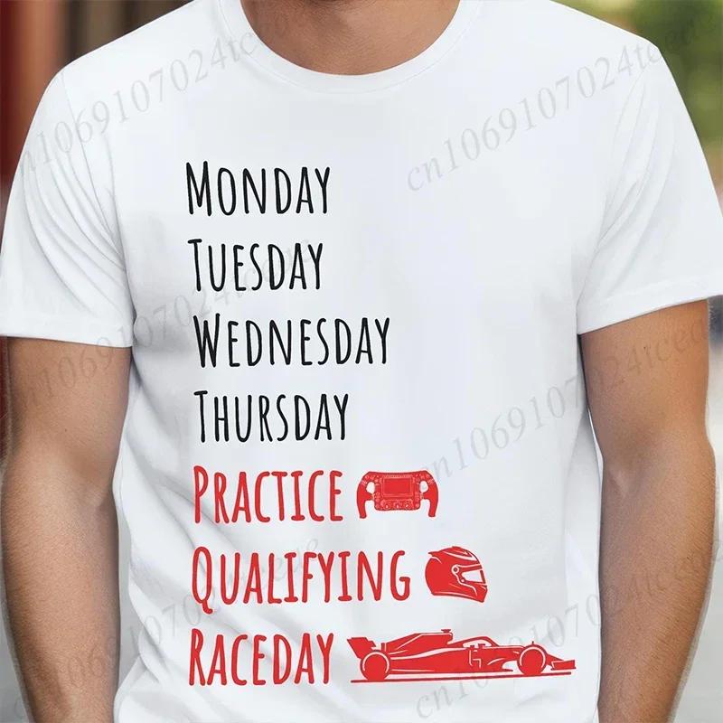 Race Week T-Shirt for Men Women Kids Clothing Practice, Qualifying, Race Day Design Tshirts Casual Men Clothing Racing Fan Gift