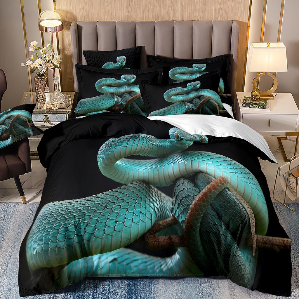 3D Digital Printing Bedding Three-Piece Set Animal Cobra Sheet Duvet Cover
